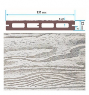 Террасная доска Terrapol Смарт 3D Пустотелая с пазом Дуб беленый