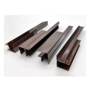 Угловой элемент металл, 90 град. 375х60х60мм. Коричневый цвет.